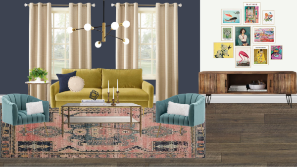 Non Luxury Eclectic Living Room