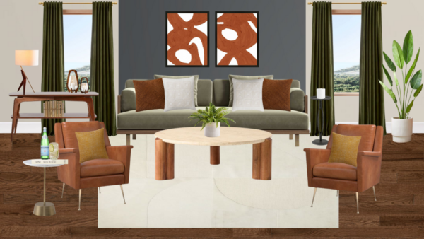 Luxury Mid Century Living Room