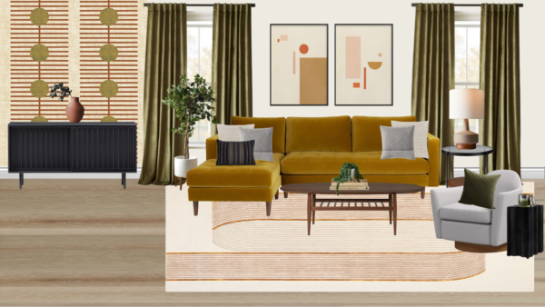 Luxury Mid Century Living Room