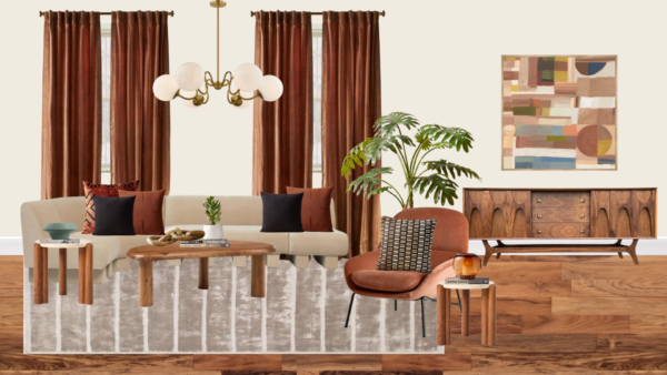 Luxury Mid Century Living Room