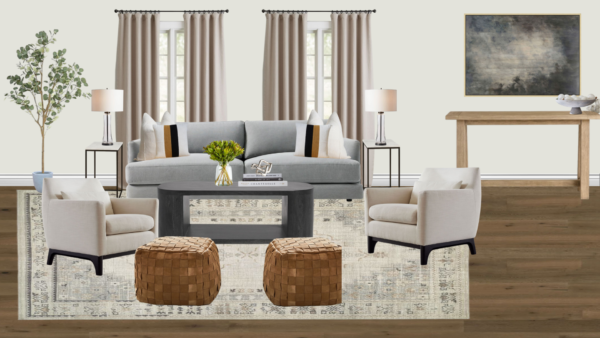 Luxury Transitional Living Room