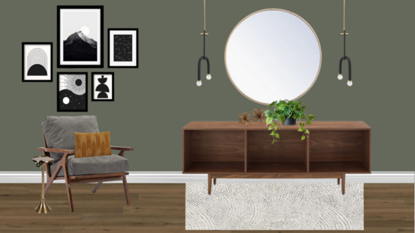 Non Luxury Mid Century Entrance Foyer