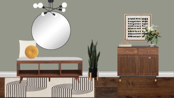 Non Luxury Mid Century Entrance Foyer