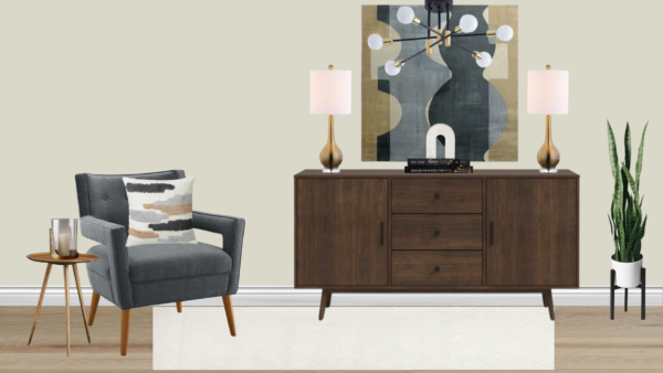 Non Luxury Mid Century Entrance Foyer