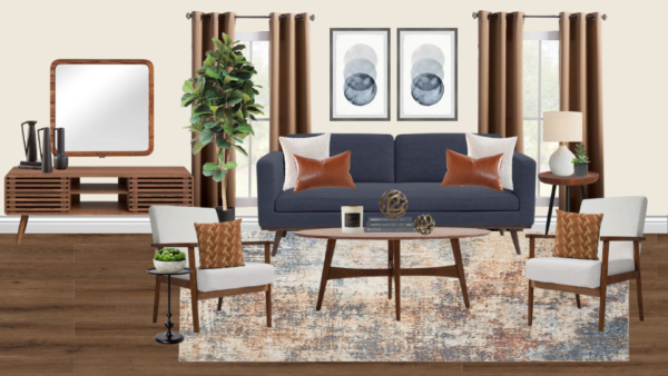 Non Luxury Mid Century Living Room