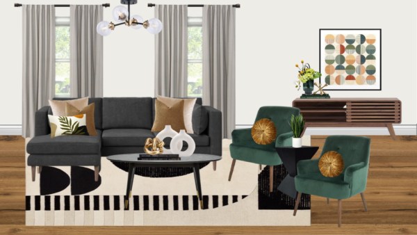 Non Luxury Mid Century Living Room