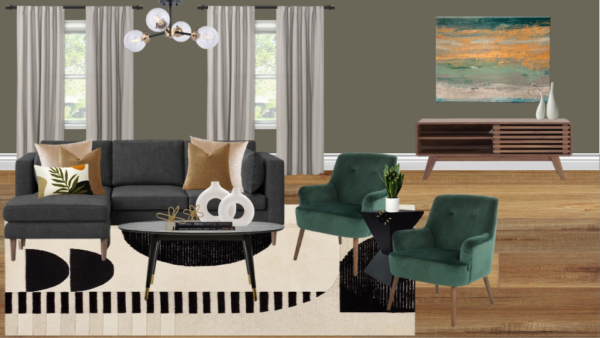Non Luxury Mid Century Living Room