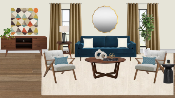 Non Luxury Mid Century Living Room