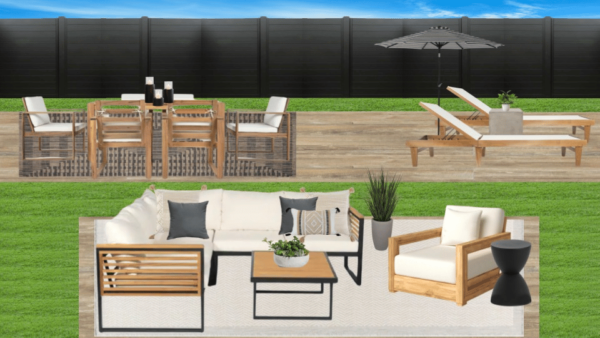 Non Luxury Transitional Back Patio
