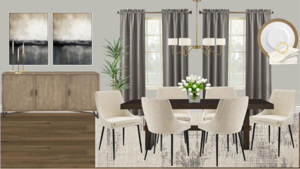 Non luxury Transitional Dining Room