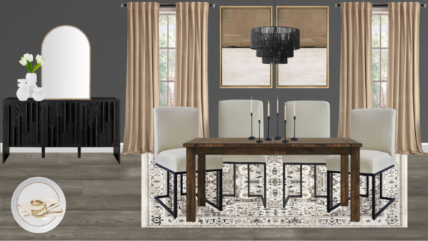 Non Luxury Transitional Dining Room