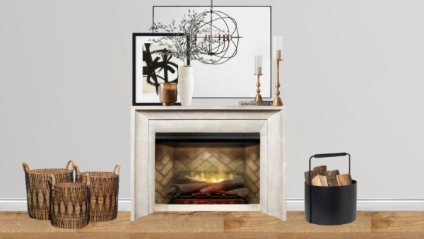 Non Luxury Transitional Fireplace