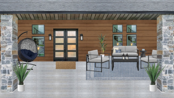 Non Luxury Transitional Front Porch