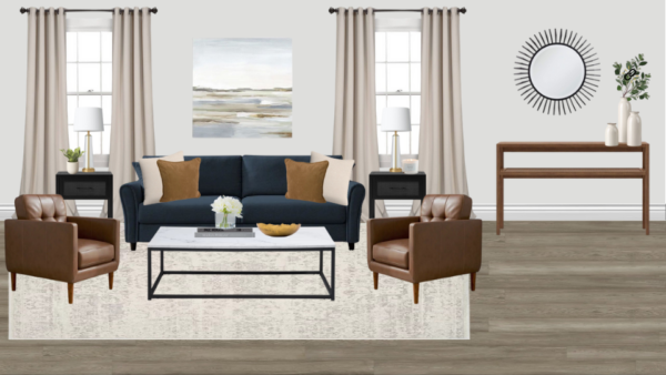 Non Luxury Transitional Living Room