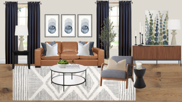 Non Luxury Transitional Living Room