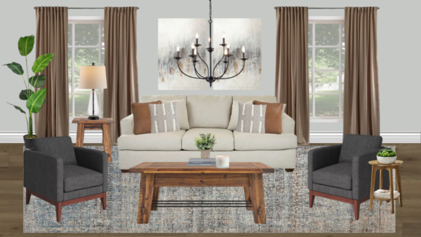 Non Luxury Transitional Living Room