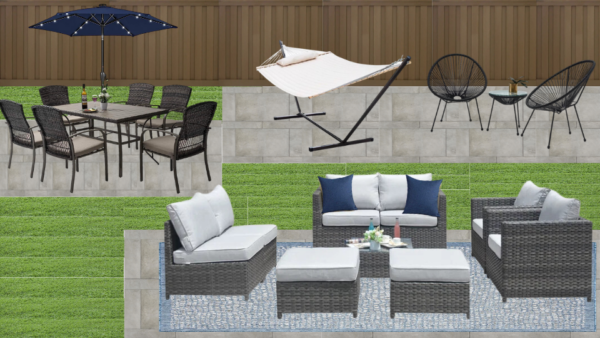 Non Luxury Transitional Back Patio