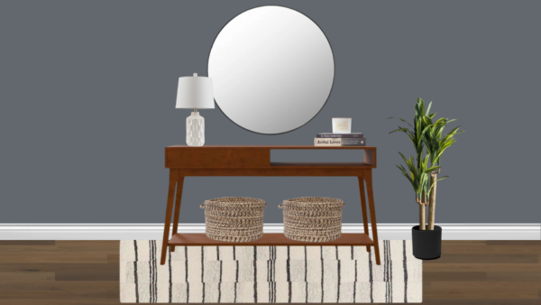 Non Luxury Mid Century Entrance Foyer