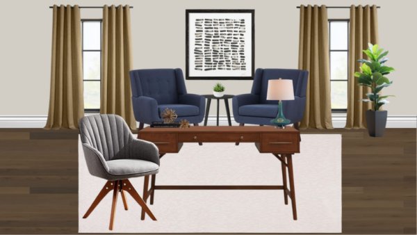 Non Luxury Mid Century Office/Den