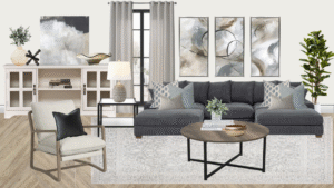 Non Luxury Transitional Living Room