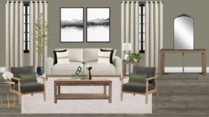 Non Luxury Transitional Living Room