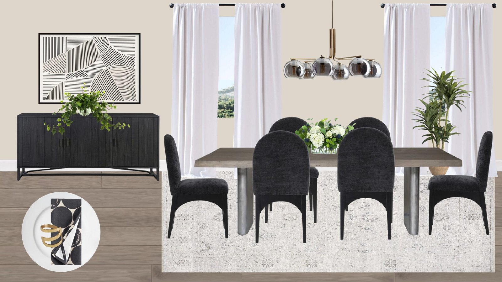 Luxury Transitional Dining Room