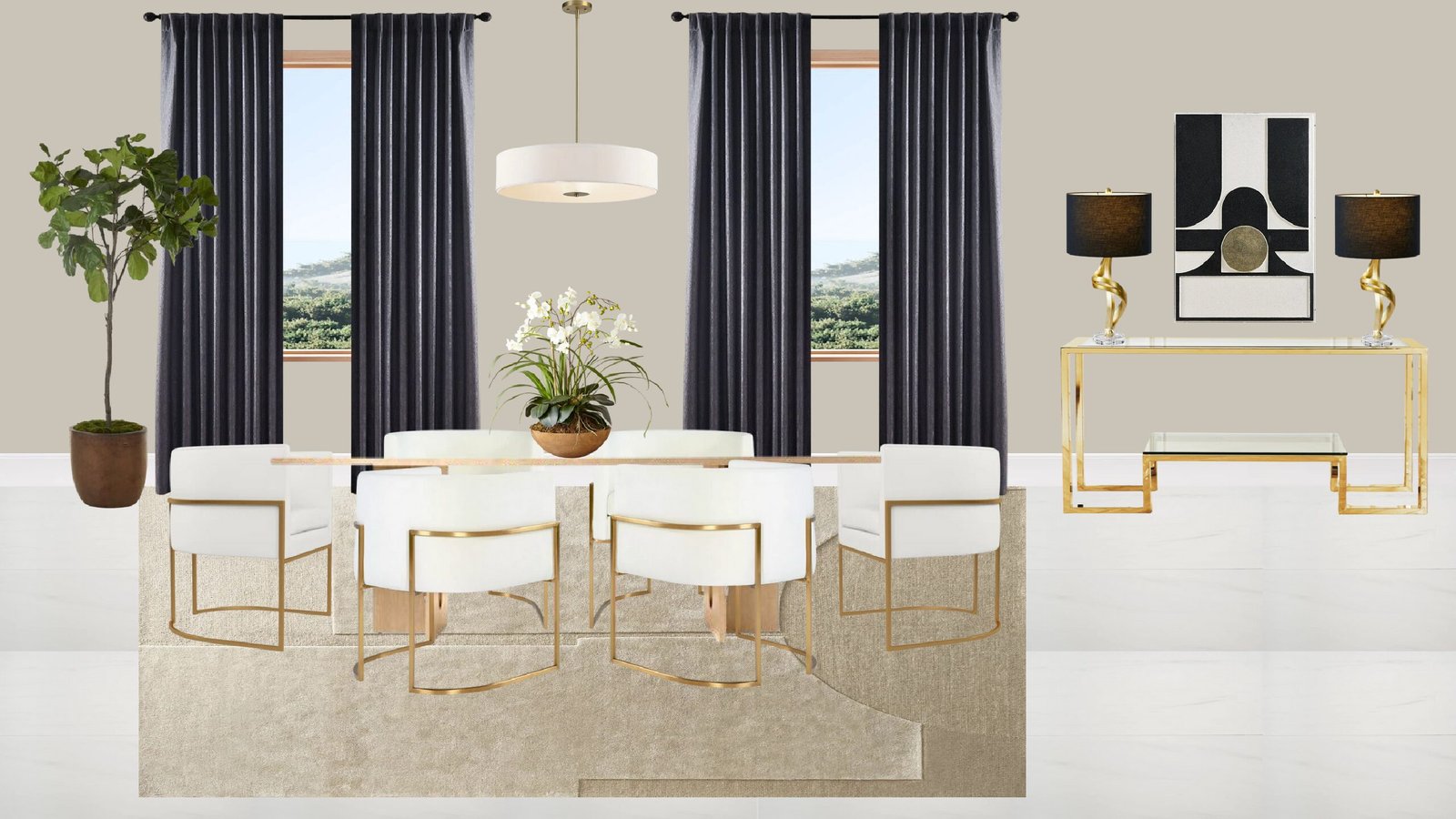 Luxury Transitional Dining Room