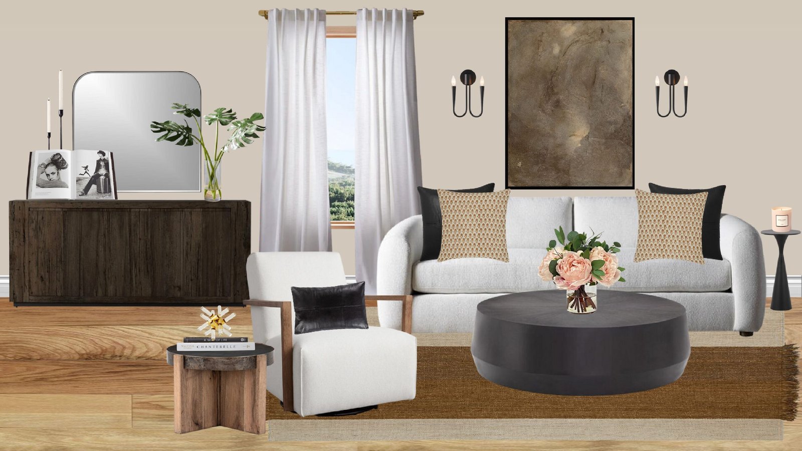 Luxury Transitional Living Room