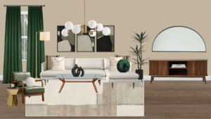 Non Luxury Mid Century Living Room