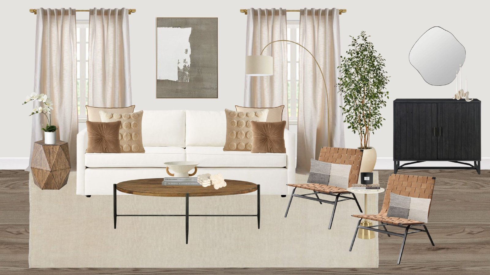 Luxury Transitional Living Room