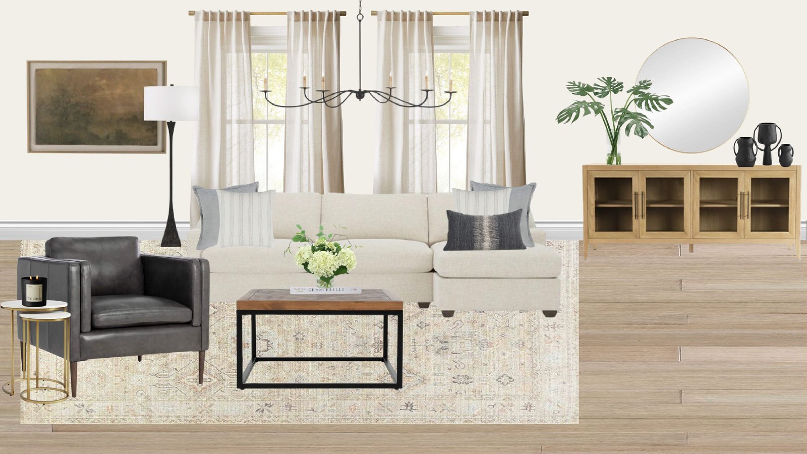 Luxury Transitional Living Room