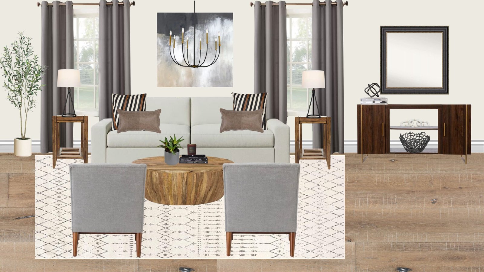 Transitional Living Room